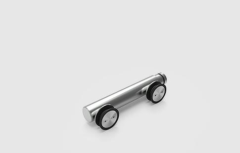 AFCAMÕES APC-7112, União terminal dupla tubular para dois vidros fixos. Para tubo de ø25 mm.
