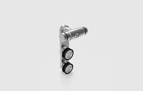 AFCAMÕES APC-7126, União tubular vertical para vidro fixo, para tubo de ø25 mm. Usada quando o vidro fixo é da mesma altura da porta.