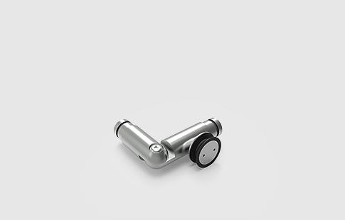 AFCAMÕES APC-7181, União tubular 90º com fixação a vidro fixo a 90º, para tubo de ø25 mm.