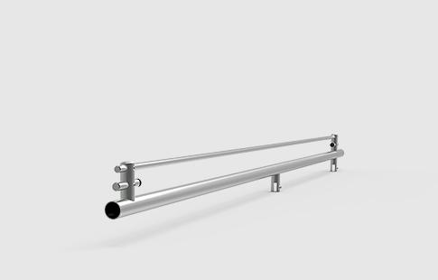 AFCAMÕES APC-7202, Tubo em Inox com ø25 mm e 1.5 mm de espessura para roldana de ø45 mm, com fixação para um vidro fixo.