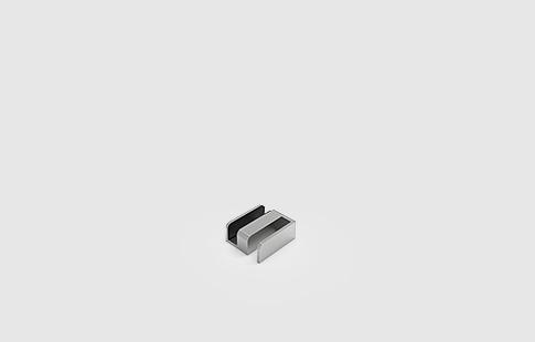 AFCAMÕES APC-7203, Guia de chão em Inox com fixação para vidro fixo.