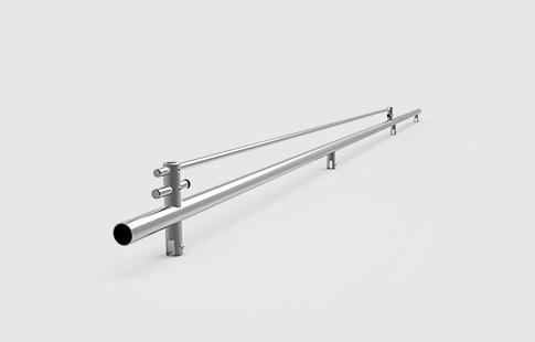 AFCAMÕES APC-7211, Tubo em Inox com ø25 mm e 1.5 mm de espessura para roldana de ø45 mm, com fixação para dois vidros fixos.