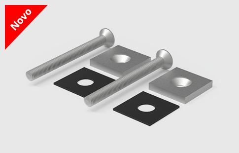 AFCAMÕES ACS-1029M Acessório para meio puxador tubo quadrado em porta de madeira / metal