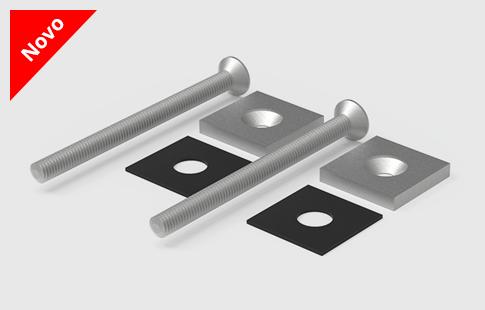 AFCAMÕES ACS-1029VH Acessório para meio puxador H tubo quadrado em porta de vidro