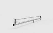 AFCAMÕES APC-7202, Tubo em Inox com ø25 mm e 1.5 mm de espessura para roldana de ø45 mm, com fixação para um vidro fixo.