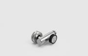 AFCAMÕES APC-7502, União terminal tubular para vidro fixo, com roda para guiar cabo de aço, para tubo / varão de ø25 mm.